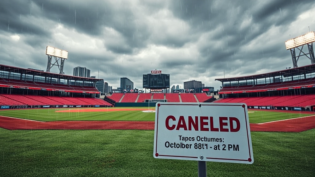 우천 취소, 경기 일정 변경 (realistic 스타일)