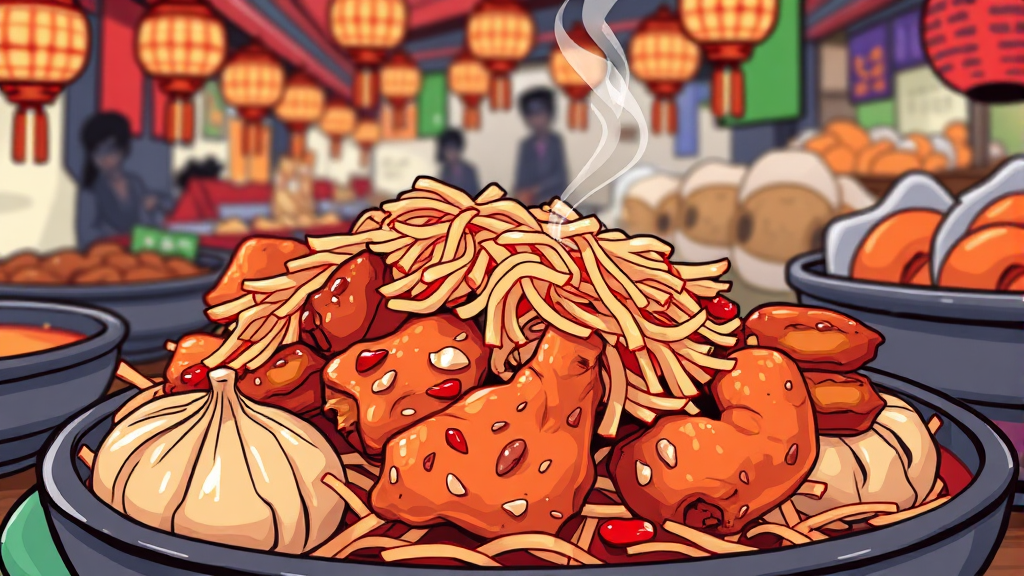주변 맛집 추천 (illustration 스타일)