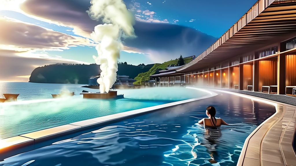 벳푸 리사나 온천 숙소 온천 시설 상세 안내 (realistic 스타일)