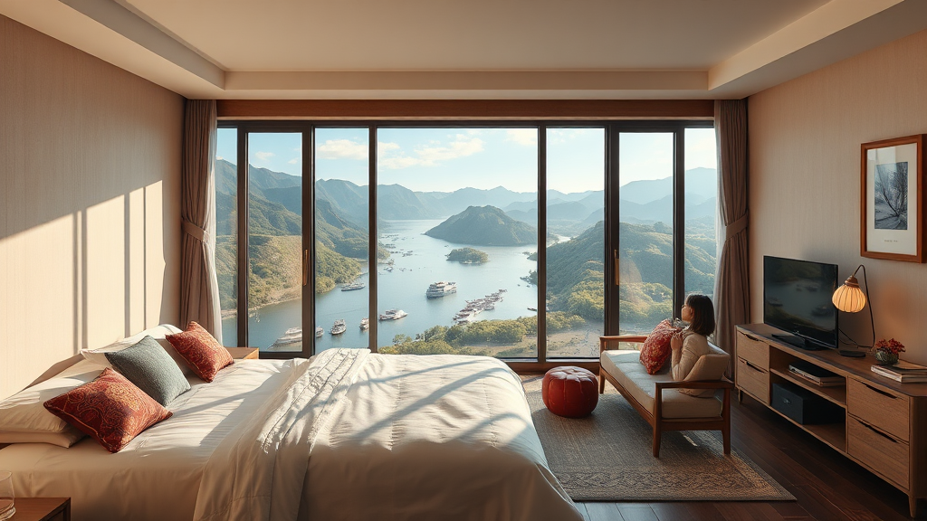 객실 후기: 청결도, 전망, 편의시설 (realistic 스타일)