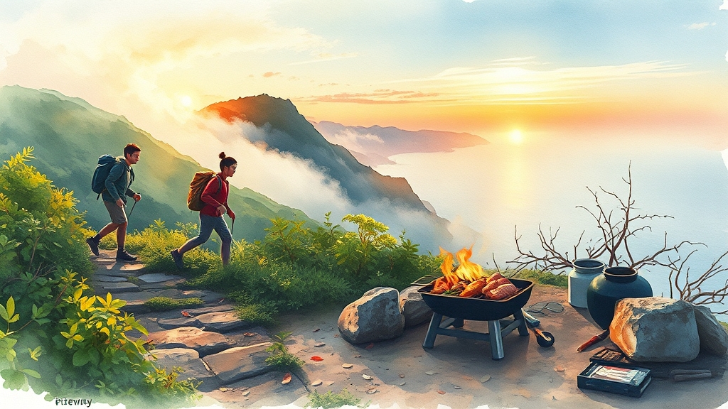 대이작도에서 즐기는 특별한 경험 (watercolor 스타일)