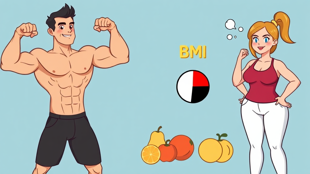 BMI의 한계점과 고려 사항 (cartoon 스타일)