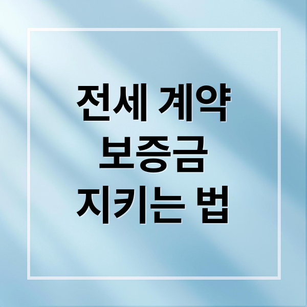 전세 계약
보증금
지키는 법 (전세 계약 특약 조항)