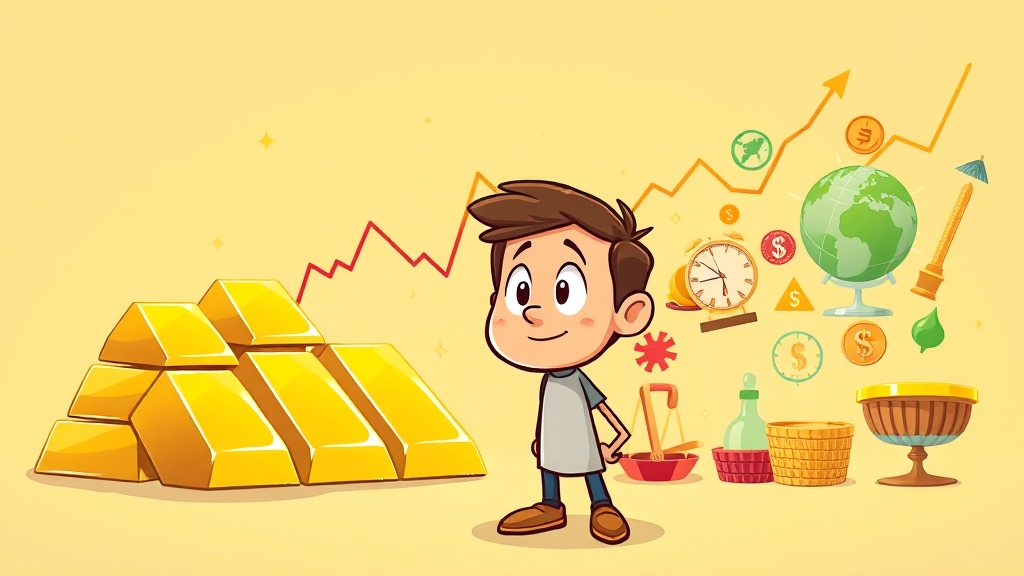 금 주식 vs. 금 직접 투자 (cartoon 스타일)