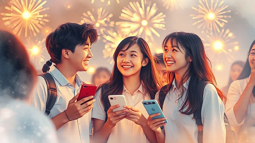 수험생 휴대폰 구매 가이드 (watercolor 스타일)