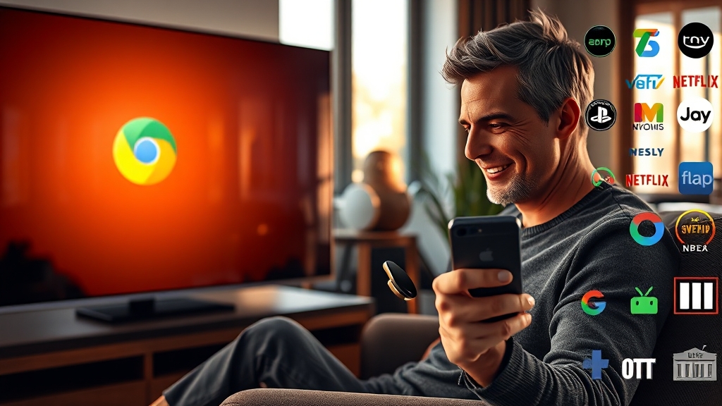 크롬캐스트 활용법: 설정부터 활용까지 (realistic 스타일)