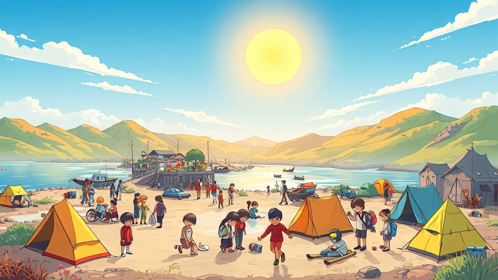 안산 캠핑 & 갯벌 체험 주변 관광지 (cartoon 스타일)