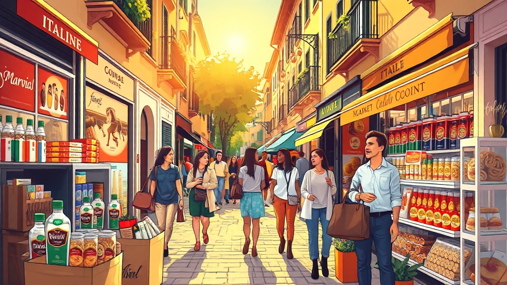 쇼핑과 기념품 (illustration 스타일)