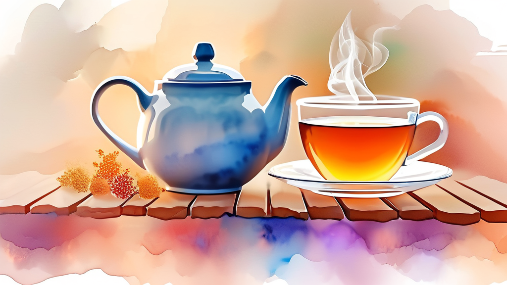 생강차의 놀라운 효능 7가지 (watercolor 스타일)