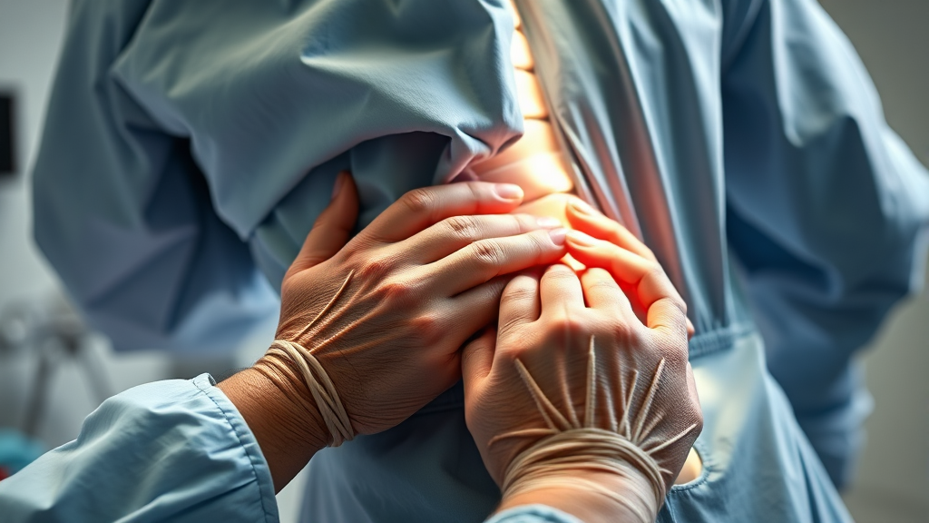 고령 환자를 위한 허리 수술, 특별한 고려사항은? (realistic 스타일)