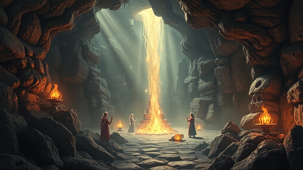 던전 공략 및 아이템 판매 (realistic 스타일)