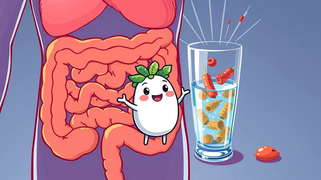 프로바이오틱스 섭취 방법과 주의사항 (cartoon 스타일)