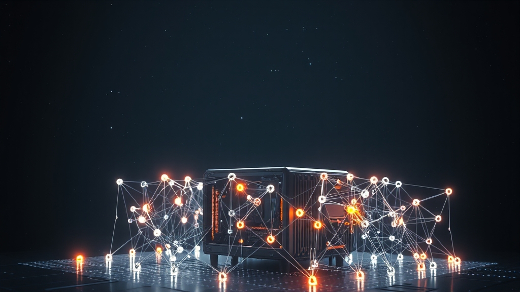 양자 컴퓨터 기술 기본 원리 (realistic 스타일)