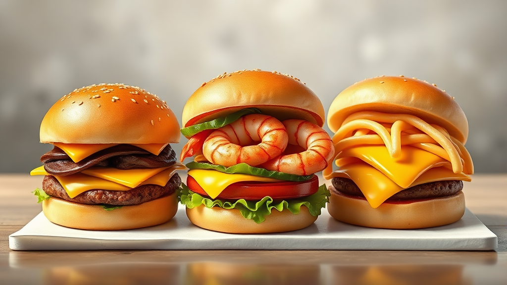 베이비버거 맛별 후기 (realistic 스타일)