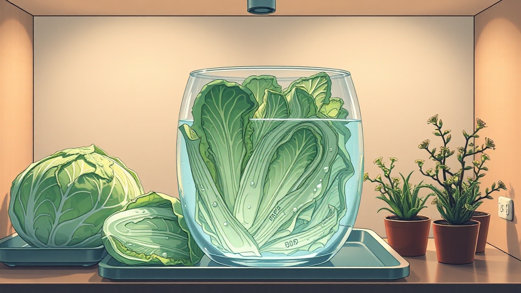 자른 양배추, 더 오래 싱싱하게! (illustration 스타일)