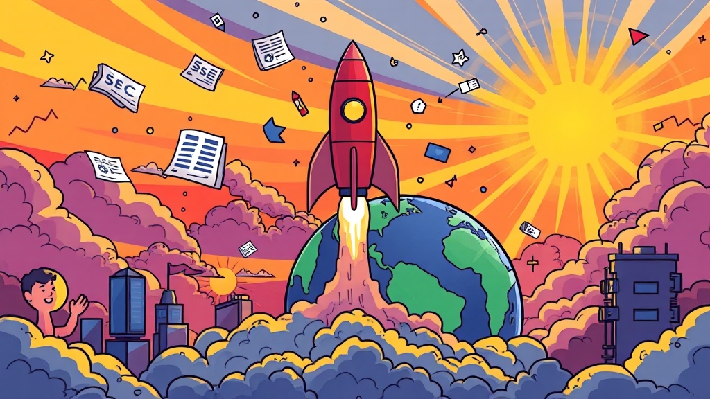 미국 증시 상장 절차 및 준비 (cartoon 스타일)