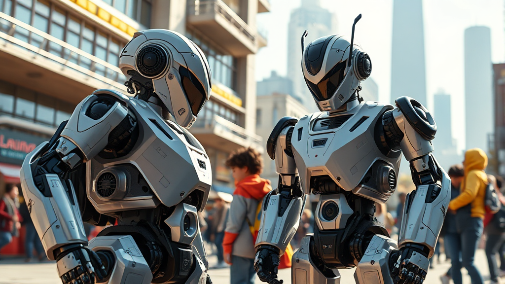 로봇 기술 현황 및 전망 (realistic 스타일)