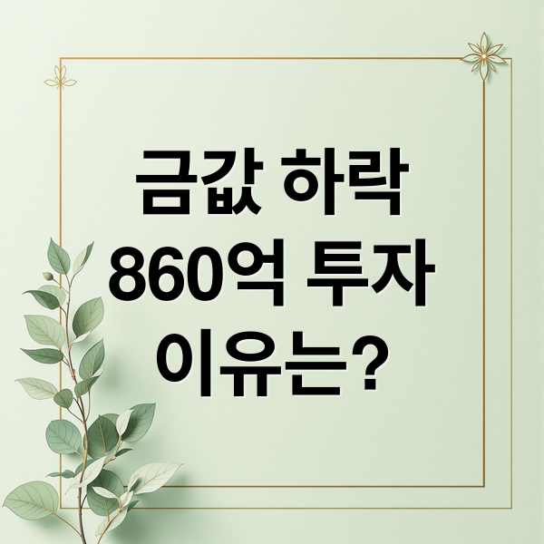 금값 하락, 860억 투자 이유는? 안전자산 변화와 투자 전략 2 금값 하락
860억 투자
이유는? (금값 하락 862억 투자 안전자산)