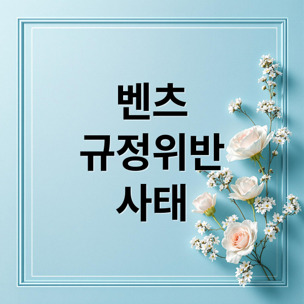 벤츠
규정위반
사태 (벤츠 규정 위반 초비상)