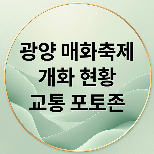 광양 매화축제
개화 현황
교통 포토존 (광양매화축제광양매화축제)