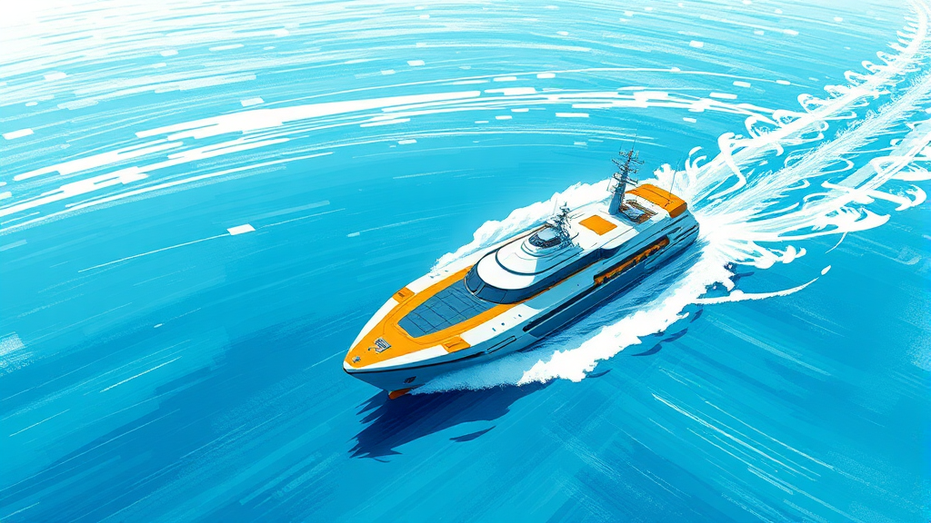 자율운항 기술 작동 원리 (illustration 스타일)