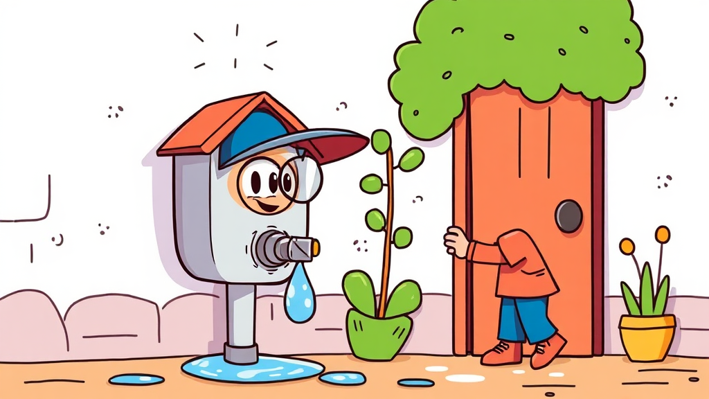 집 안 곳곳, 물 새는 곳 찾아내는 탐정처럼 점검하기 (cartoon 스타일)