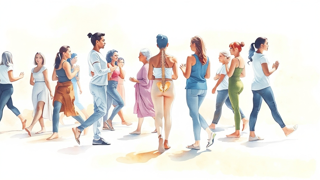 척추 건강 예방 및 관리 (watercolor 스타일)
