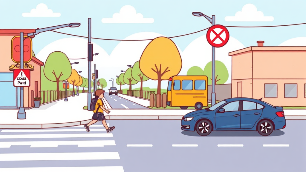 안전한 어린이 보호구역을 위한 우리의 약속 (cartoon 스타일)