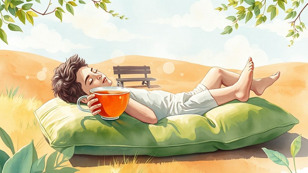 카페인 걱정 없는 루이보스티 (watercolor 스타일)