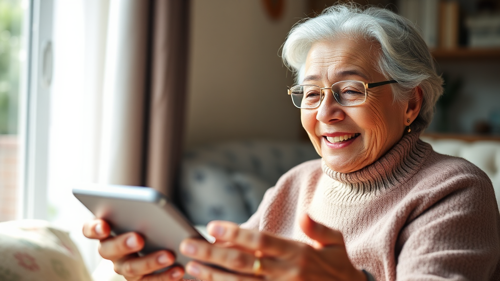 시니어 고객 맞춤 서비스 (realistic 스타일)