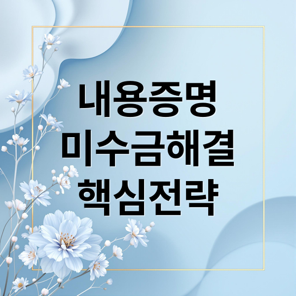 내용증명
미수금해결
핵심전략 (내용증명)