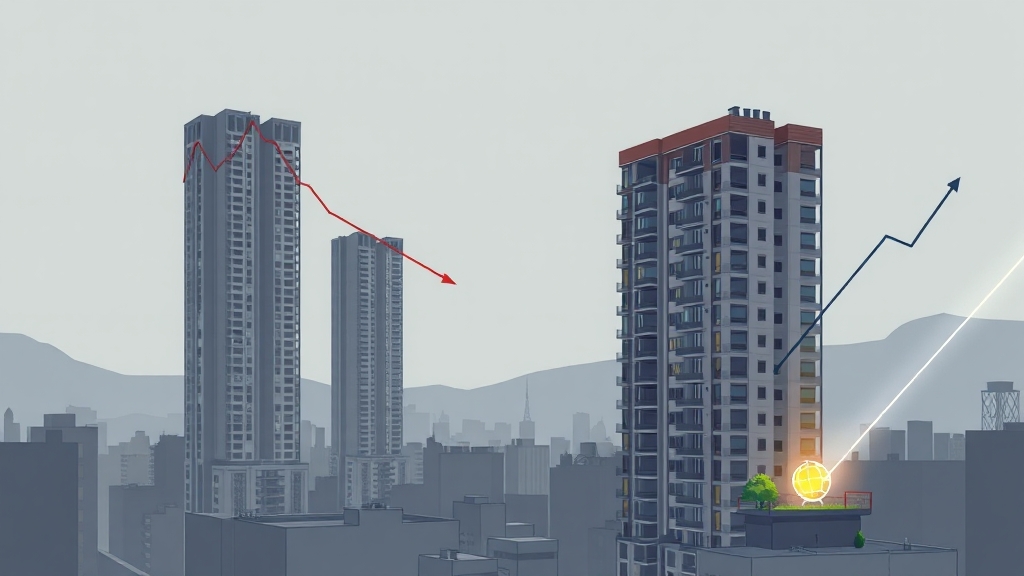 서울 부동산 시장 침체 (cartoon 스타일)