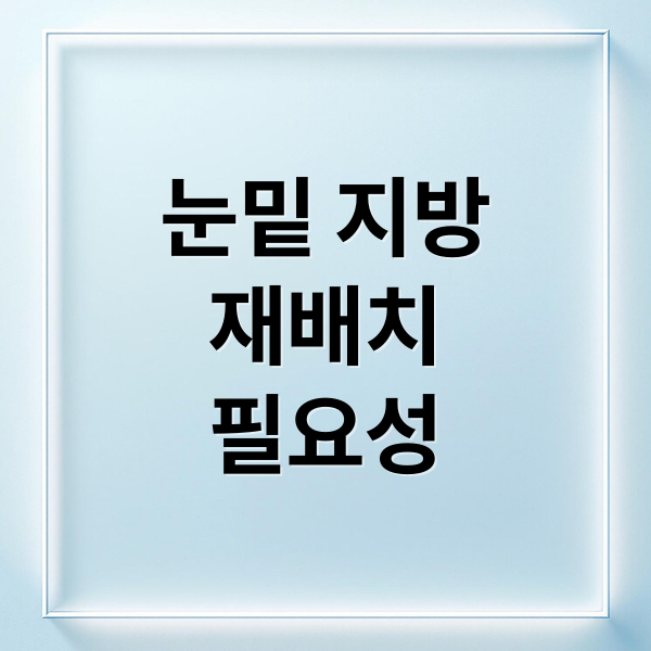 눈밑 지방
재배치
필요성 (눈밑 지방재배치 병원 기준)