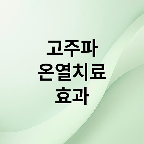 고주파
온열치료
효과 (고주파 온열치료기)