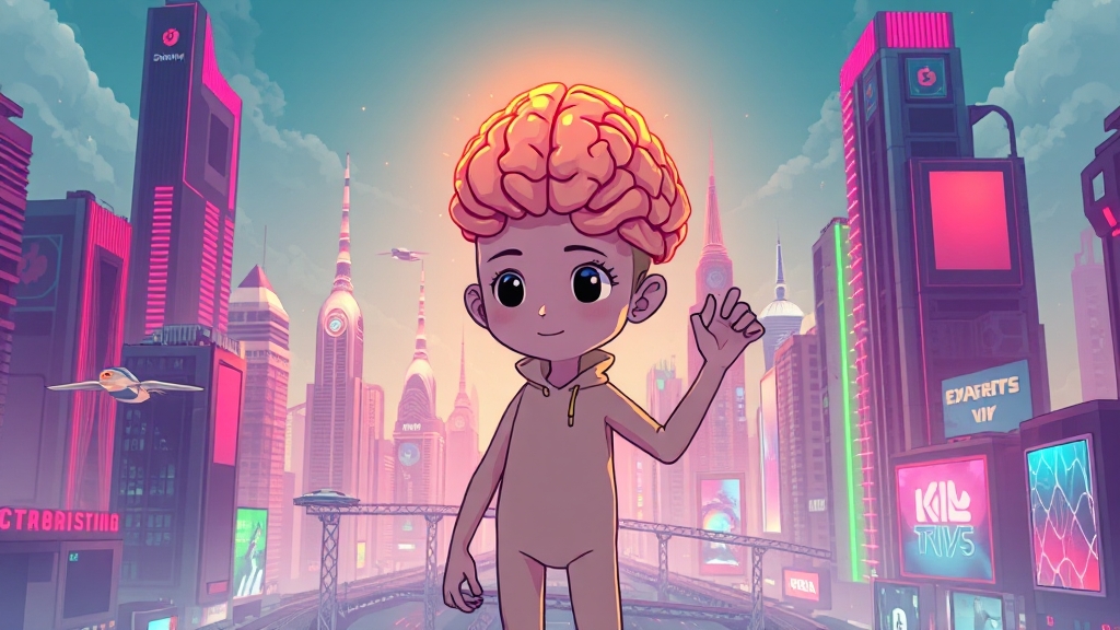 호모 사피엔스의 미래와 기술 (cartoon 스타일)