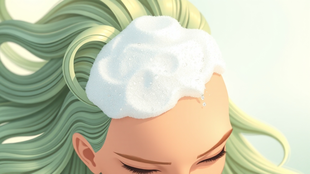 두피 건강 관리: 클렌징 및 타입별 관리 (illustration 스타일)