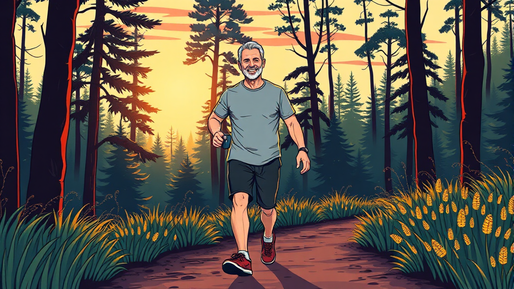 건강한 중년을 위한 관리 및 습관 (illustration 스타일)