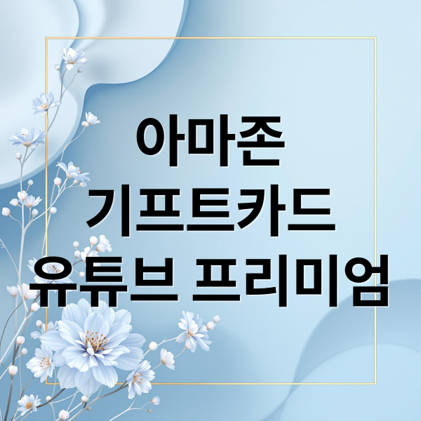 아마존
기프트카드
유튜브 프리미엄 (아마존 기프트카드 구매)