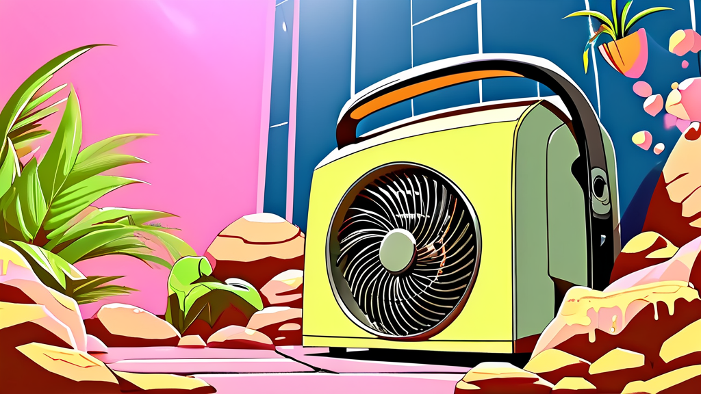 에어컨 장기간 보관 시 곰팡이 문제 심각해요 (cartoon 스타일)