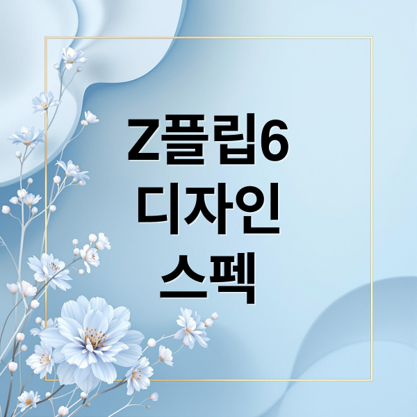 Z플립6
디자인
스펙 (갤럭시 Z 플립6)