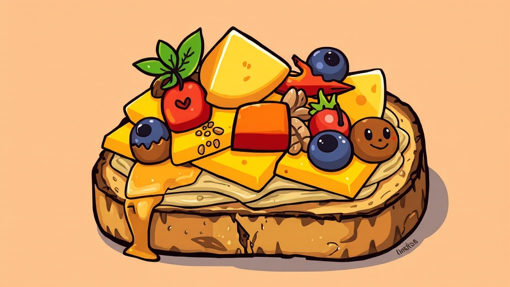 나만의 치즈 토스트 레시피 변형하기 (cartoon 스타일)