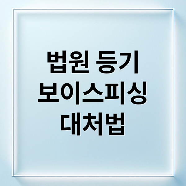 법원 등기
보이스피싱
대처법 (법원등기 보이스피싱 사기)