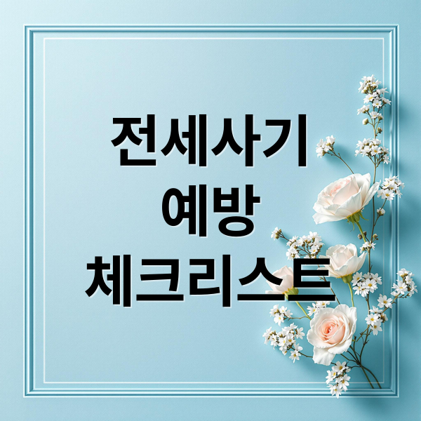 전세사기
예방
체크리스트 (전세사기 예방 체크리스트)