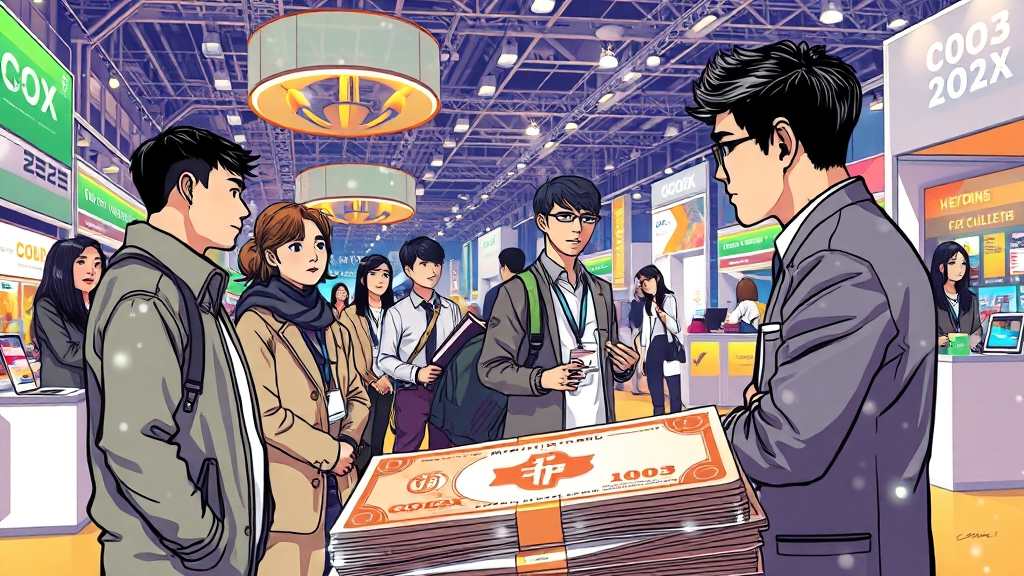 박람회 참가, 어떤 혜택이 있을까요? (illustration 스타일)