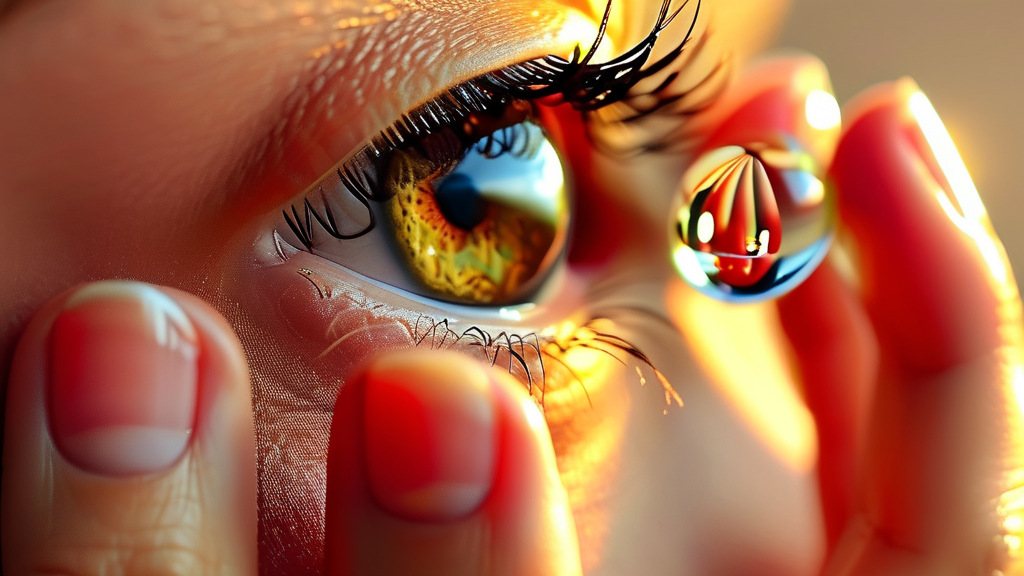 안약 사용부터 눈 비비지 않기까지: 구체적인 관리 방법 (realistic 스타일)