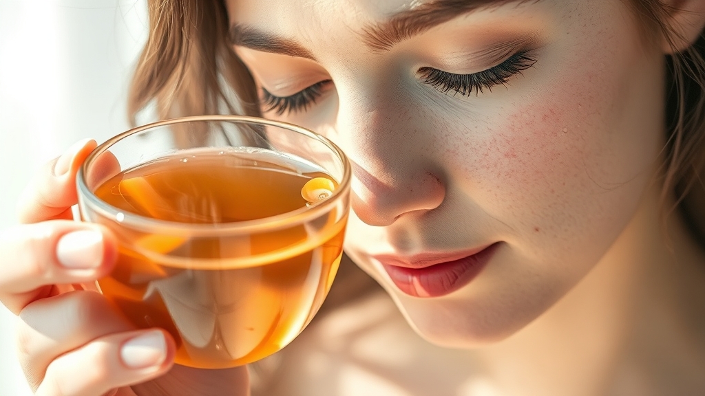 피부 건강 개선 효과 (watercolor 스타일)