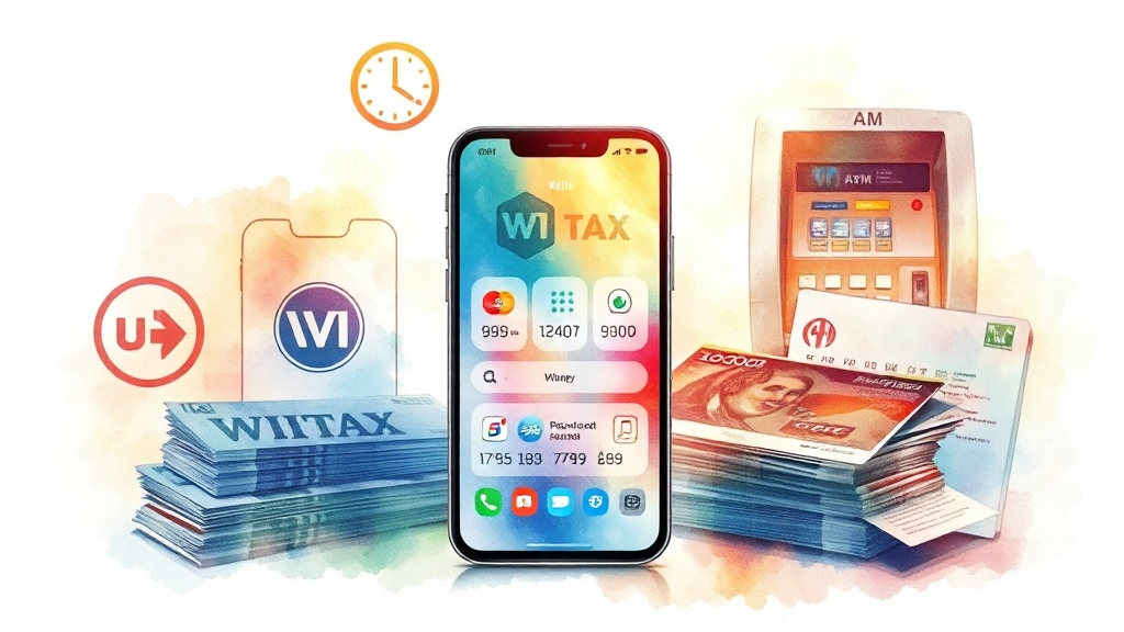 재산세 납부 방법: 위택스, 인터넷지로, 모바일 앱 (watercolor 스타일)