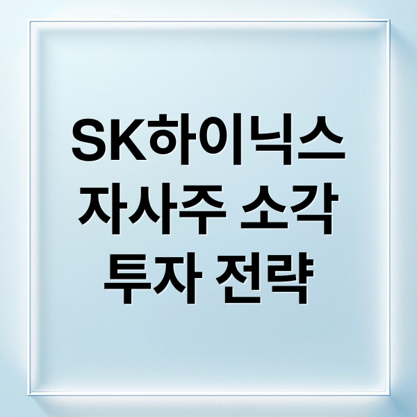 SK하이닉스
자사주 소각
투자 전략 (Sk하이닉스 자사주 12조 소각)
