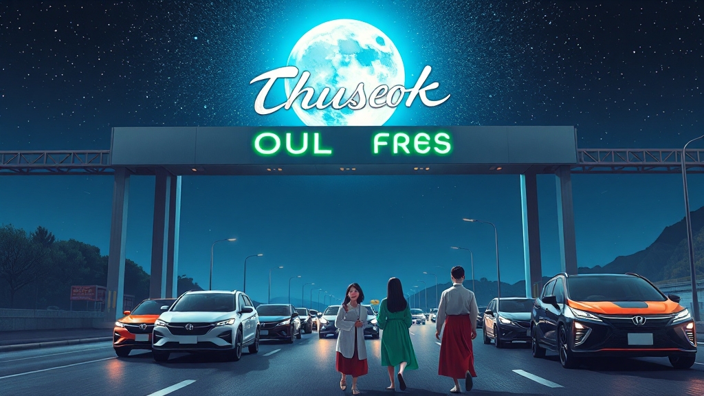 2025 추석, 통행료 무료! (illustration 스타일)