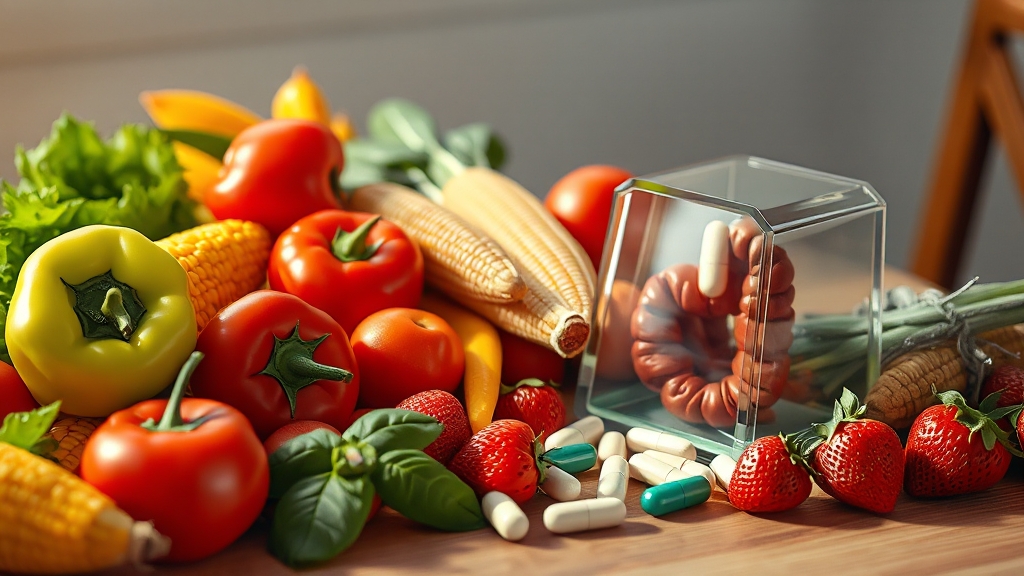 프로시칸: 대장암 예방 영양제 (realistic 스타일)